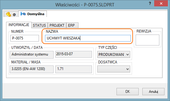 Krosowe mapowanie właściwości plików SOLIWORKS