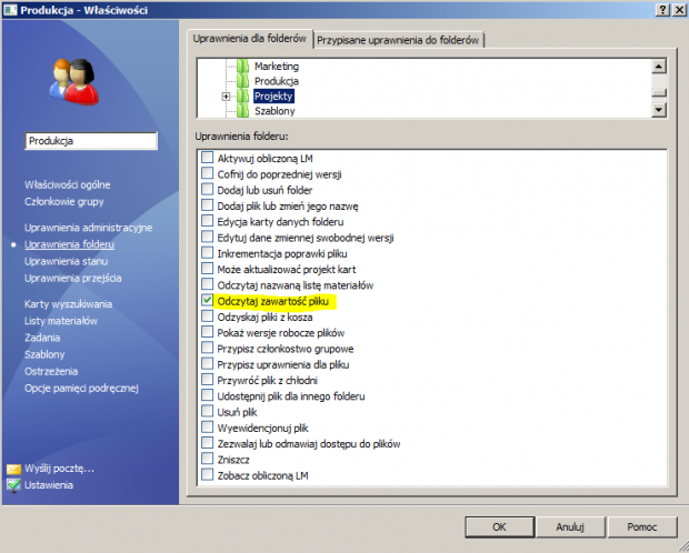 Ukrycie roboczych wersji plików przed działem produkcji