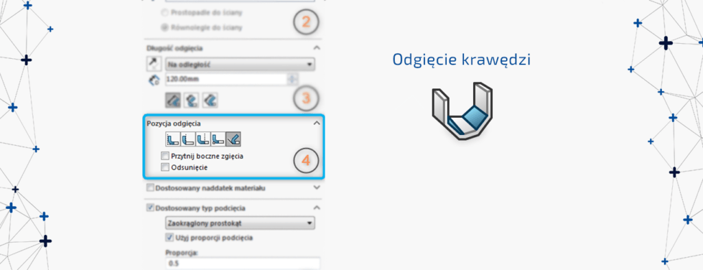 Arkusz Blach | Odgięcie krawędzi – pozycja odgięcia