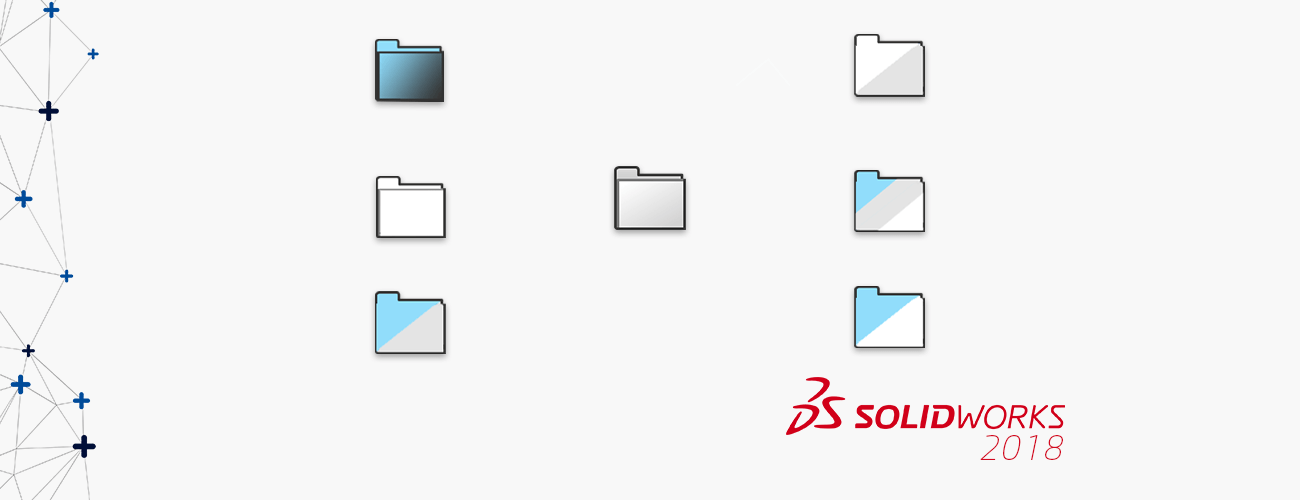 SOLIDWORKS 2018 – Foldery oznaczone kolorami w drzewie operacji