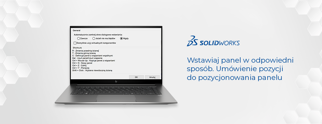 Wstawiaj nowy panel we właściwy sposób. Omówienie opcji do pozycjonowania panelu.