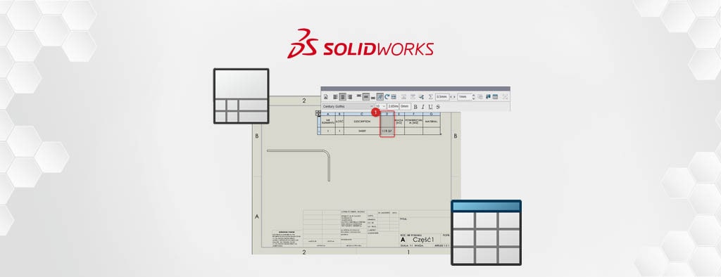 Właściwość dostosowana, a rodzaj tabeli w SOLIDWORKS