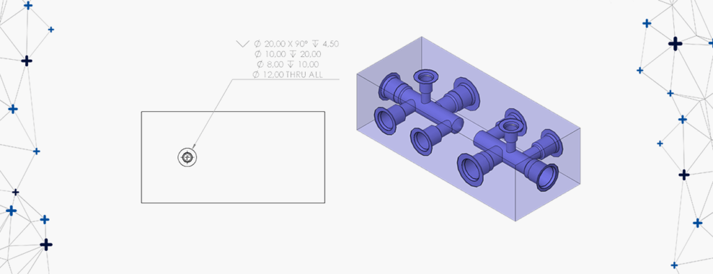 Oznaczenie Zaawansowanego otworu na dokumentacji płaskiej
