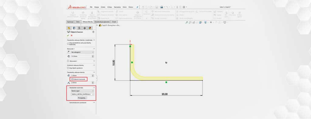 Ubytek materiału w tabeli zgięć – jak go rozumieć?