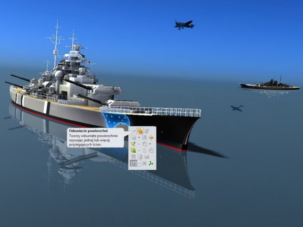 Konwertowanie elementów poszycia na arkusz blach w SOLIDWORKS