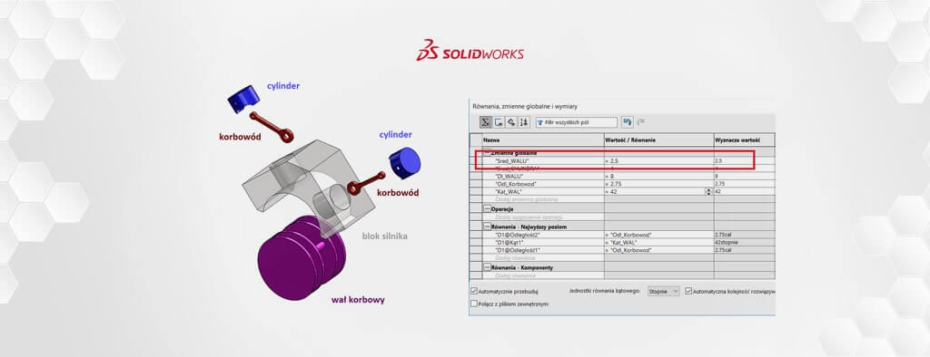 Jak sterować wymiarem w złożeniu – zmienne globalne w SOLIDWORKS