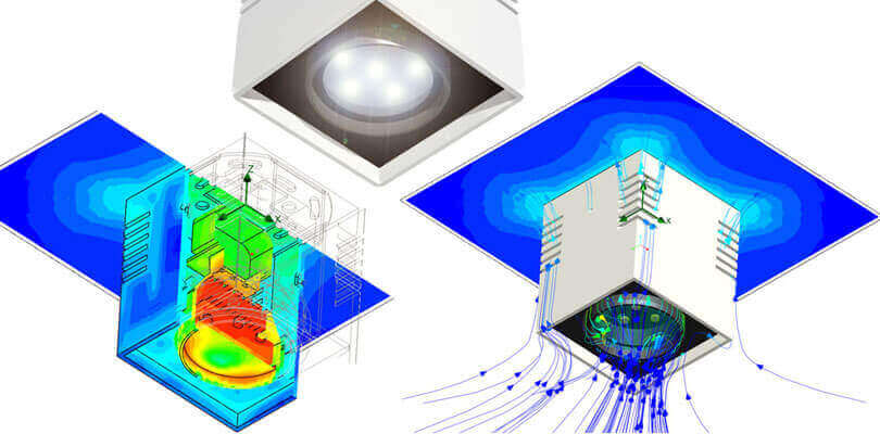 Rozwiązanie 3D CAD + CFD dla branży producentów oświetlenia LED`owego, producentów opraw