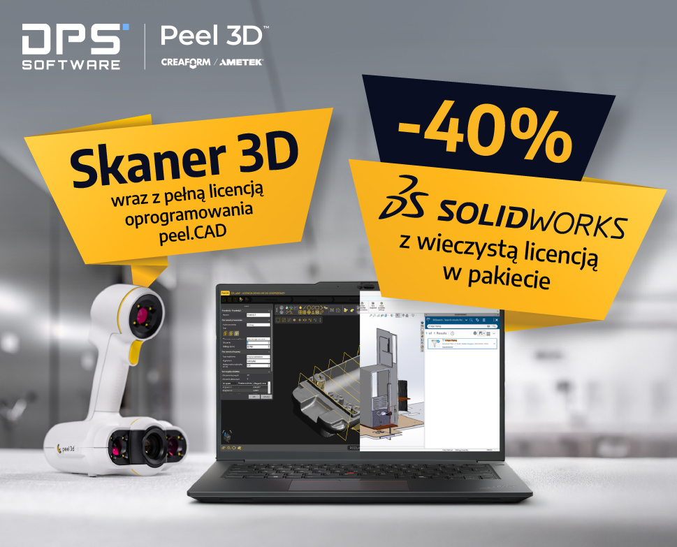 WYPRZEDAŻ! Skaner 3D z oprogramowaniem i licencją wieczystą SOLIDWORKS -40% taniej!